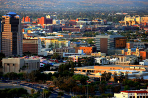 Aerial of downtown Tucscon, Arizona